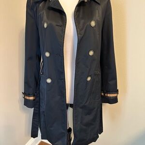 Cynthia Rowley Black Trench Coat Classic Design